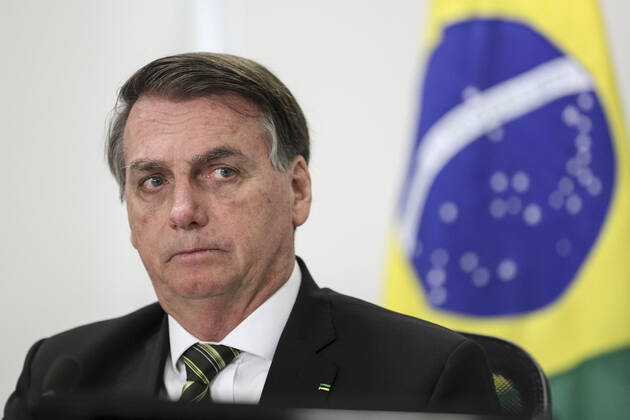 Brazilian President Bolsonaro May 7, 2020, Brasilia, DF, Brazil: Brazilian President Jair Bolsonaro during a video conference inauguration ceremony for Ministers Luos Roberto Barroso and Luiz Edson Fachin for the Superior Electoral Court at Planalto presidential palace May 25, 2020 in Brasilia, Brazil. Credit Image: Marcos Correa/President Brazil/Planet Pix via ZUMA Wire Brasilia DF Brazil *** Brazilian President Bolsonaro May 7, 2020, Brasilia, DF, Brazil Brazilian President Jair Bolsonaro during a video conference inauguration ceremony for Ministers Luos Roberto Barroso and Luiz Edson Expert for the Superior Electoral Court at Planalto presidential palace May 25, 2020 in Brasilia, Brazil Credit Image Marcos Correa President Braz Poolfoto ZUMAPRESS.com ,EDITORIAL USE ONLY