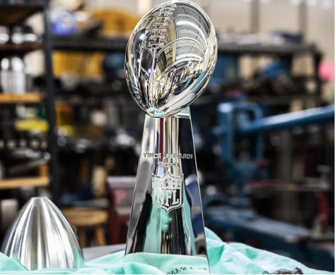 The Vince Lombardi Trophy is awarded to the Super Bowl champion for each NFL season.