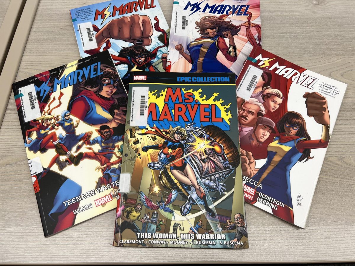 Ms.+Marvel+Comic+Books+in+Hinsdale+South+High+Schools+Library