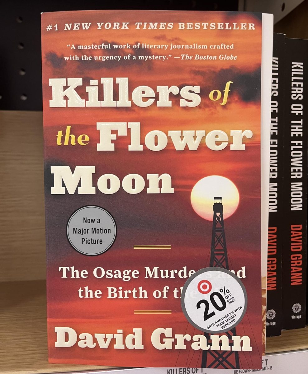 A copy of David Grann’s Killers of the Flower Moon