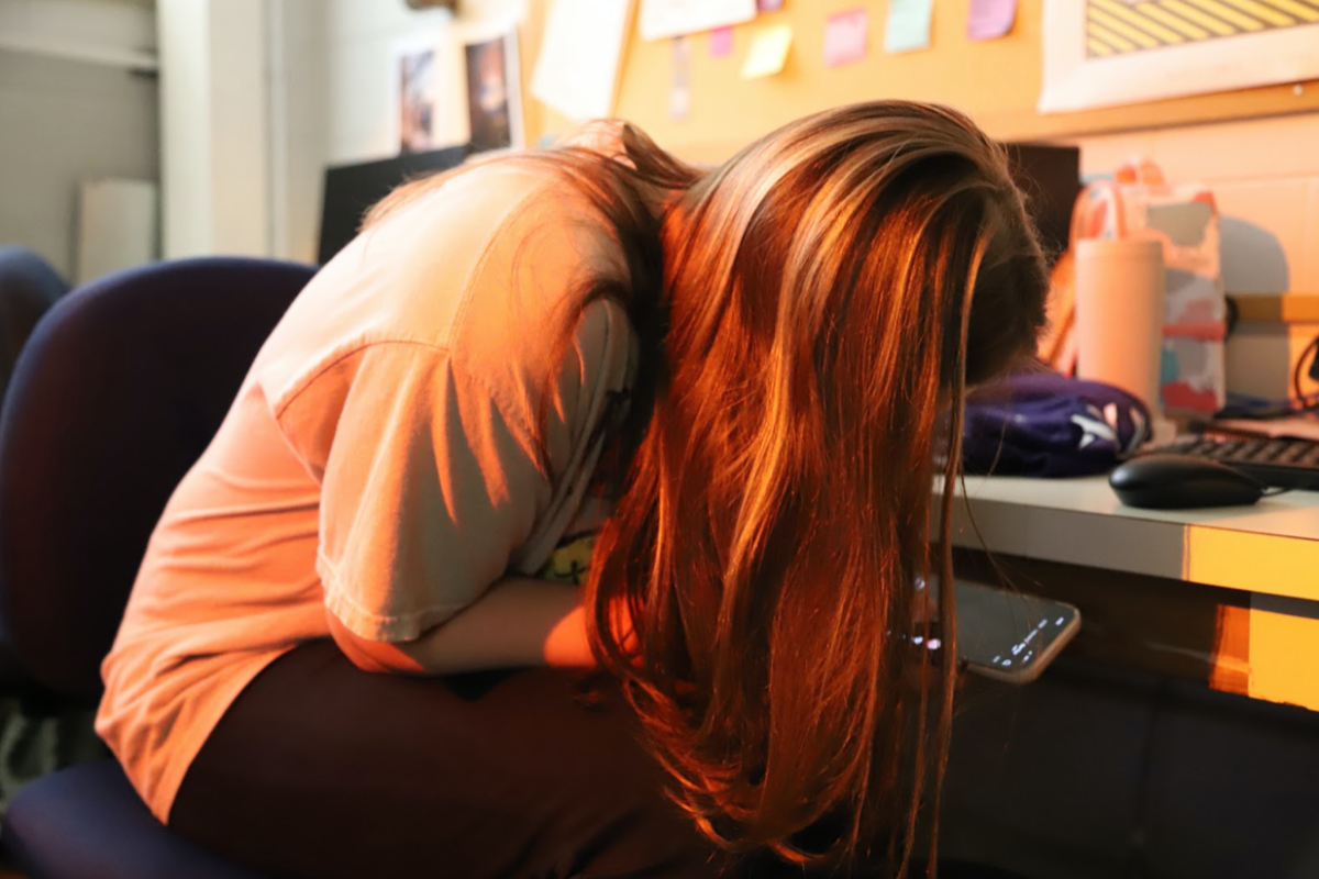 A student at Hinsdale South, consumed by her social media.