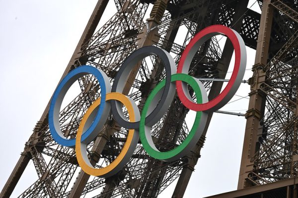 2024 Paris Olympic Rings on the Eiffel Tower, August 15th 