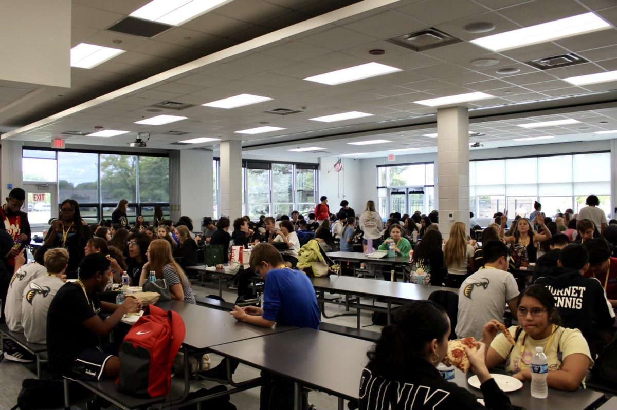 South students eat lunch in the cafeteria.