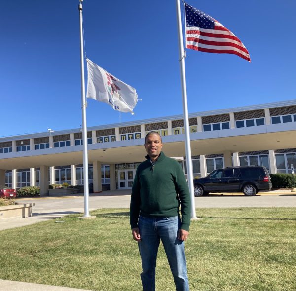 Photo of Baron Leacock outside Hinsdale South