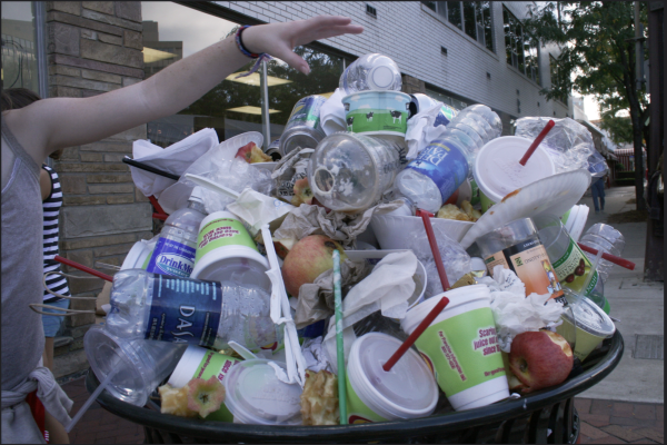 A visual representation of the trash left by Americans in public spaces.