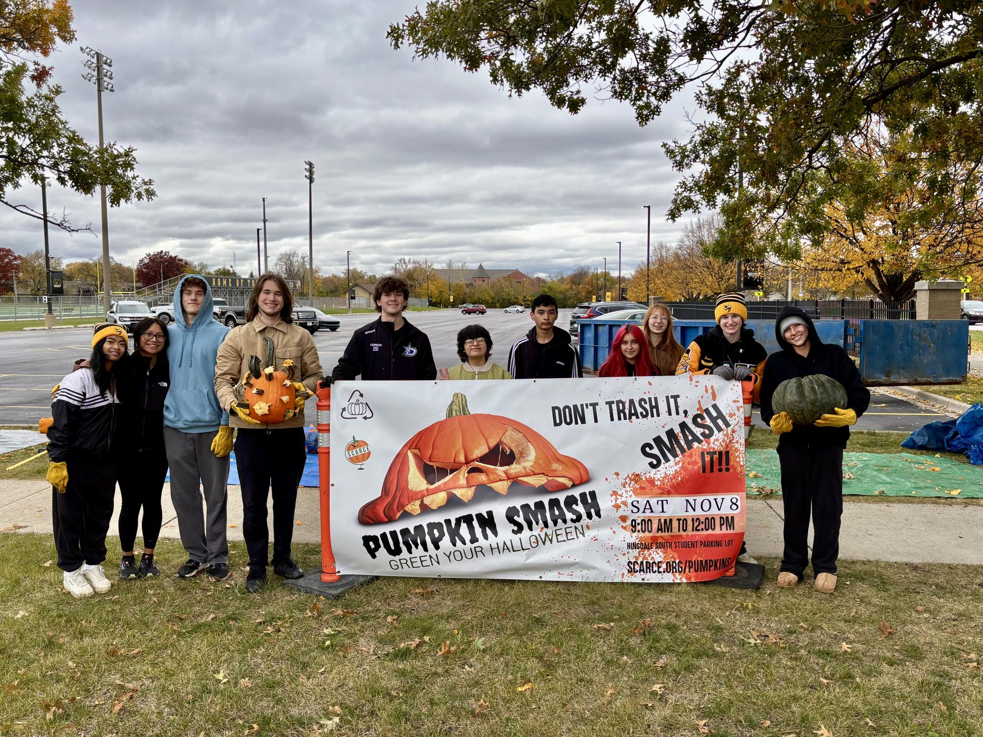 ECO members who ran the annual 'Pumpkin Smash' event this school year 
